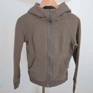 Lululemon Full-Zip Hoodie with Thumbholes & Pockets – Olive/Taupe